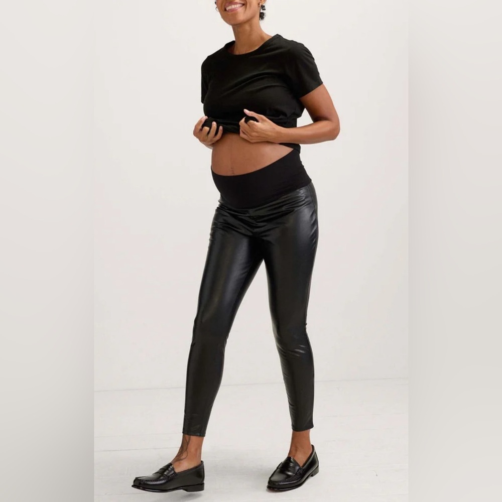 Hatch Maternity Vegan Stretch Leather Leggings